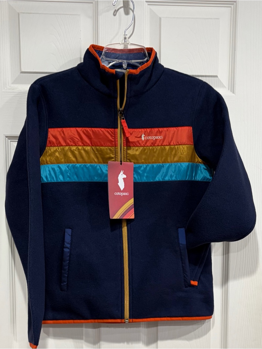 Cotopaxi Kids Large Teca Fleece Full-Zip Jacket Navy Stripes NWT Midlayer